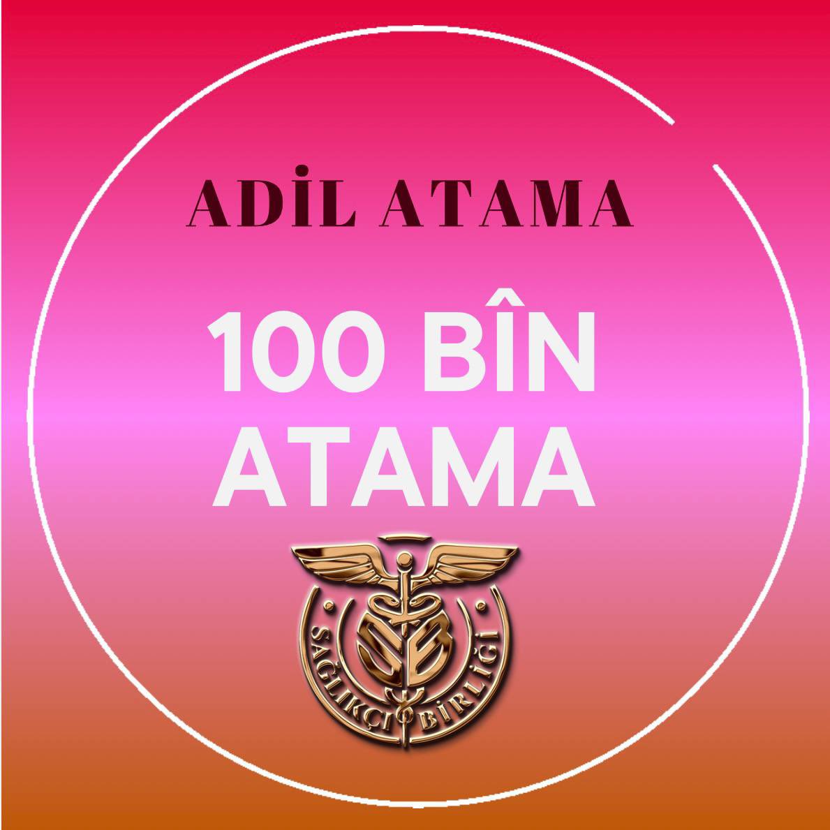 Sayın Dr. Memişoğlu,

Her sağlık çalışanının meslek tanımına uygun şekilde, 100 bin sağlıkçı ataması yapılması beklenmektedir. Adil atama, güçlü sağlık sistemi demektir.
Saygılarımla,
<a href="/saglikbakanligi/">T.C. Sağlık Bakanlığı</a> 
#MemişoğluAtamaNeZaman