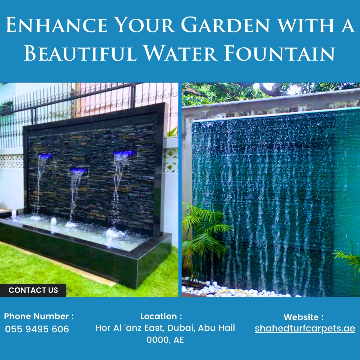 TurfCarpets's tweet photo. Elevate Your Outdoors with a Stunning Water Fountain! 
Transform your outdoor space into a serene oasis with a custom-designed water fountain from Shaded Turf Carpets!

#WaterFountain #OutdoorLiving #GardenDesign #OutdoorOasis #SereneSpaces #LuxuryOutdoors #FountainDesign https://t.co/fQFVyGXVTo