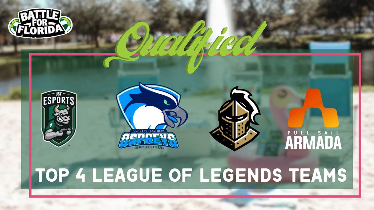 USF_Esports's tweet photo. 🎉 Here's your FOUR League of Legends teams representing the Sunshine State at the Battle For Florida! 🥳

📣 Watch them on October 18th at the Grand Finals on LAN or online through our Twitch📣

Congratulations to all our competitors and we hope to see you there 📍 https://t.co/LQwLSQs1u2