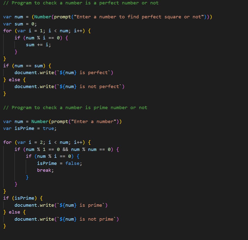 Inavish_Buttar's tweet photo. Day 62 of #100DaysOfCode #javascript 
Today i have solved some problem questions related to switch and loops 🌟
- To create simple calculator using switch
- To print sum of n natural no.
- To print sum of Even and Odd no.
- To print factorial of any given no.
and more... https://t.co/CgBHCnyXkw