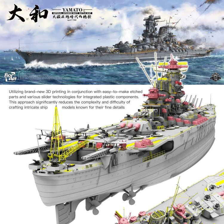 modofwar1's tweet photo. Border Models'den 1:350 ölçek Yamato. Süper detaylı kit ön satışa çıkmış. Şu an için fiyatı 200 dolar civarında. #scalemodels #modofwar #bordermodels https://t.co/AiC0snaG4w