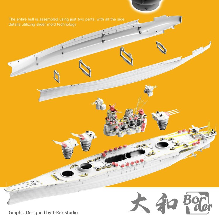 modofwar1's tweet photo. Border Models'den 1:350 ölçek Yamato. Süper detaylı kit ön satışa çıkmış. Şu an için fiyatı 200 dolar civarında. #scalemodels #modofwar #bordermodels https://t.co/AiC0snaG4w