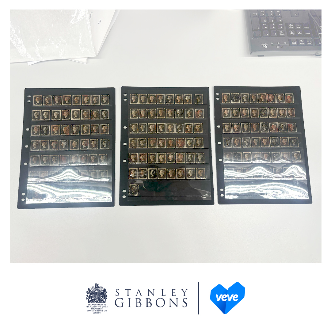 Here’s an sneak peek #vevefam of the Penny Black physical stamps for the upcoming <a href="/StanleyGibbons/">Stanley Gibbons</a> drop ✉️

Each original 1840 Penny Black stamp is one-of-a-kind and carries its own unique story—it’s also the world’s first adhesive postage stamp! A genuine piece of history with