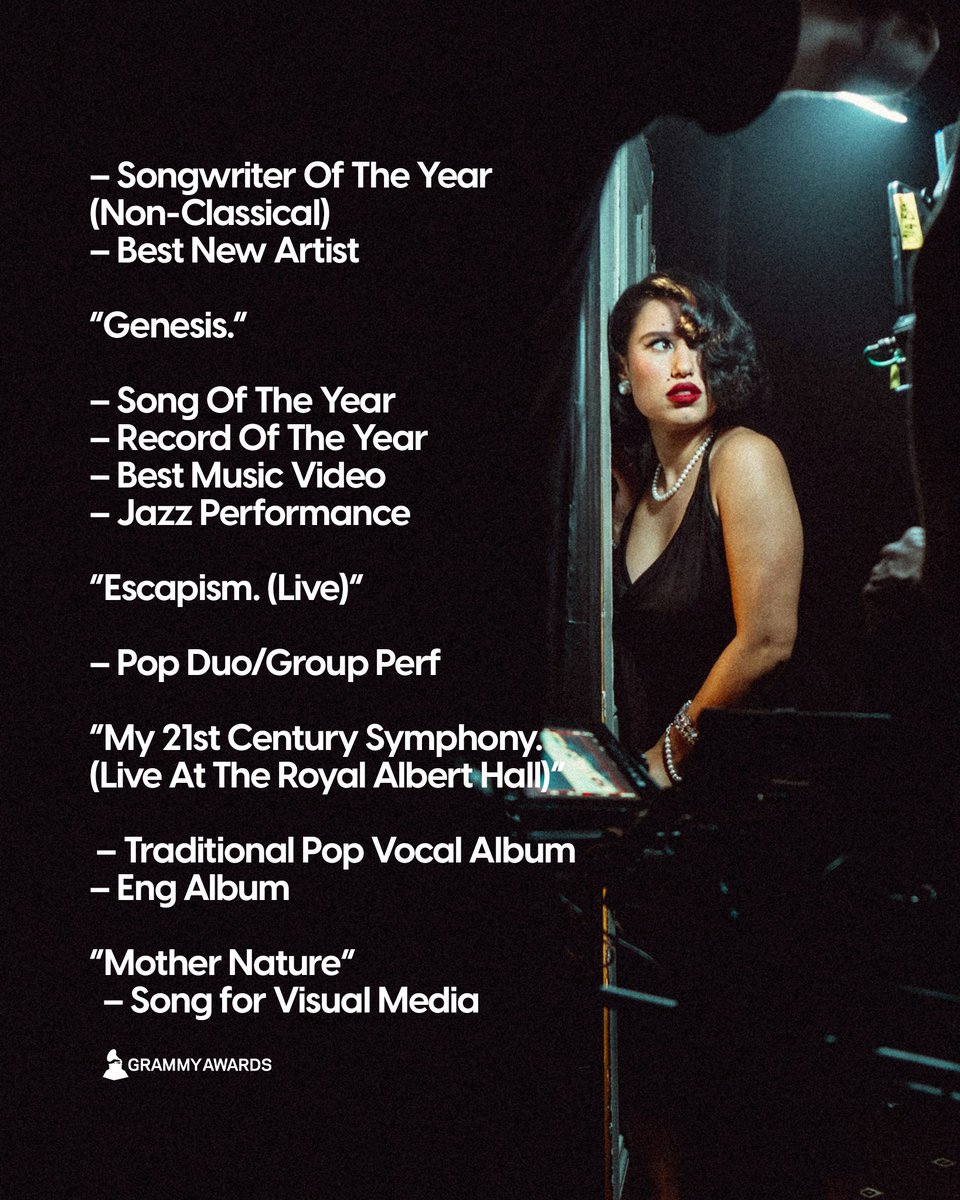 RayeUpdate's tweet photo. Raye's 2025 Grammy Submissions (Full) https://t.co/DG9u2aLIfo