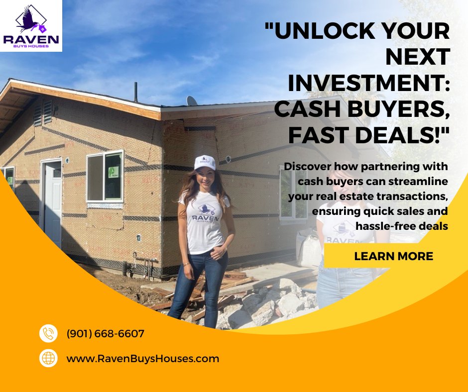RavenBuysHouses's tweet image. 🔑 Unlock your next investment opportunity with us! As cash buyers, we ensure fast deals that work for you. Let’s get started today! 💰✨ #RealEstate #FastDeals