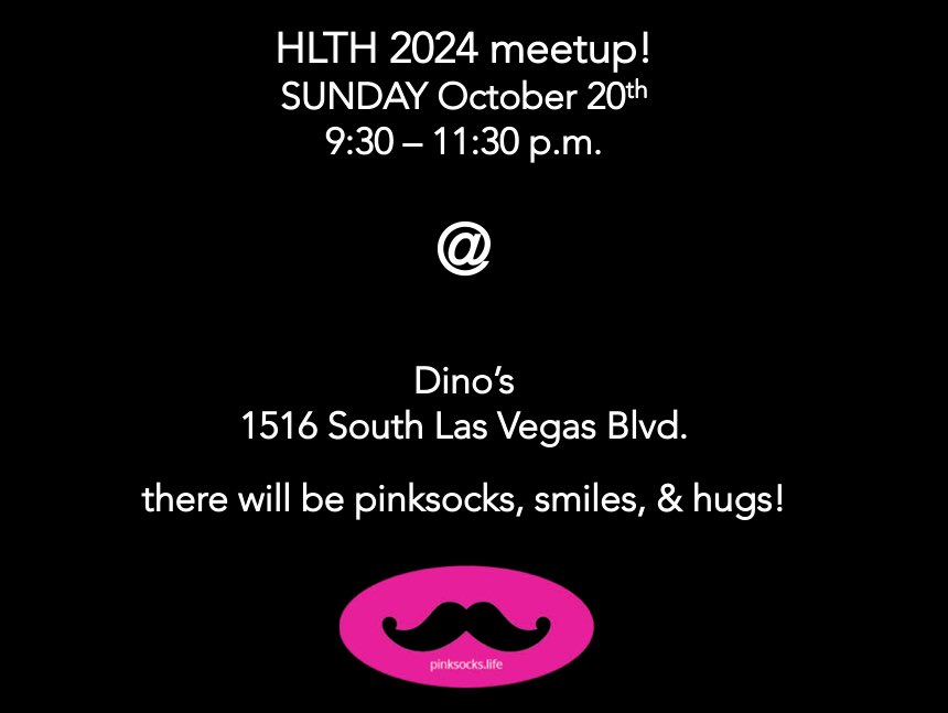 it’s on! #pinksocks meetup <a href="/HLTHEVENT/">HLTH</a> #HLTHUSA 2024! see U there! 🏁💖✨