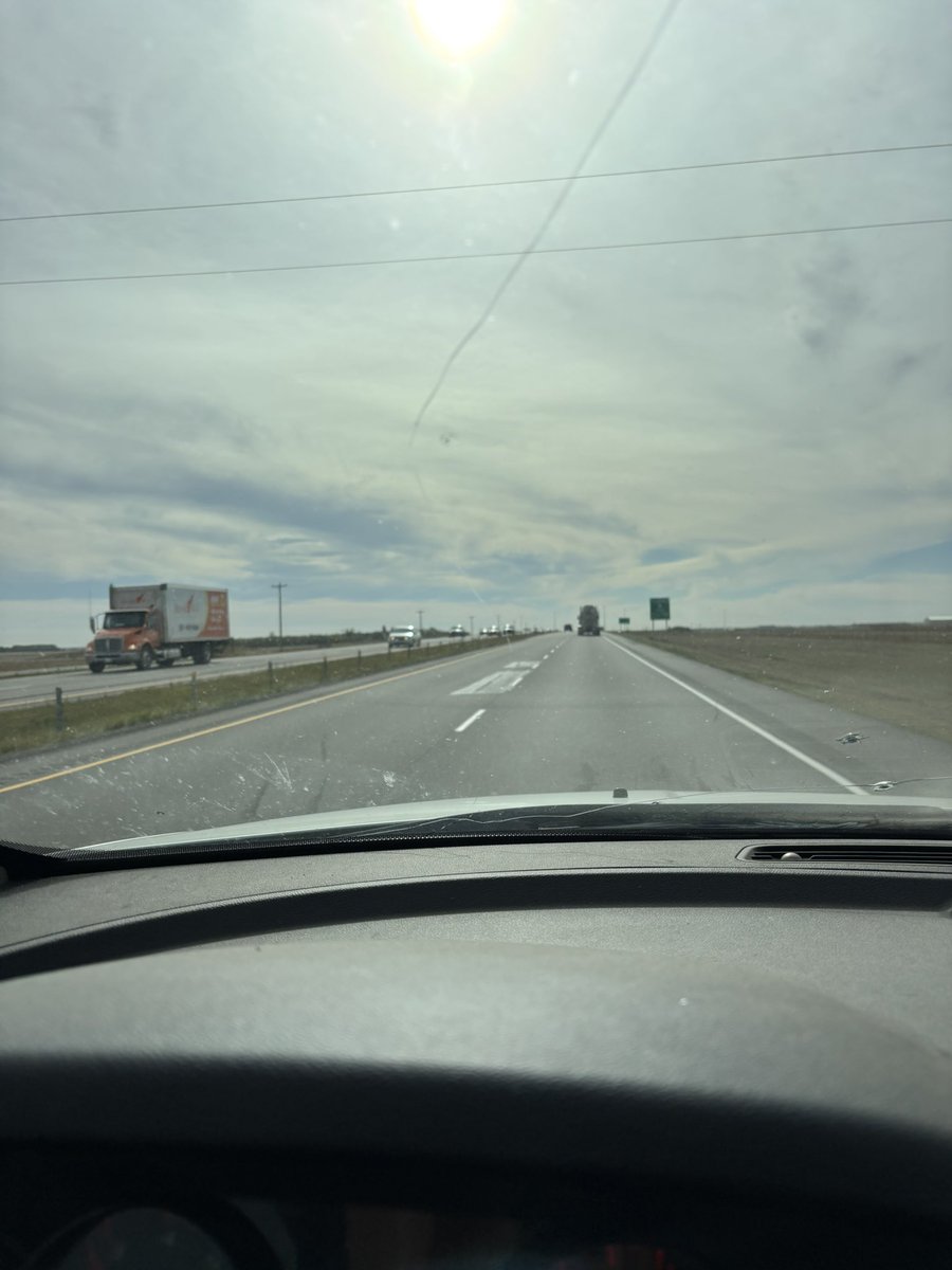 LorneHarrison's tweet photo. On the way to Lethbridge for a hockey weekend. I have great company for the next 3.5 hours as you can see. 😂 https://t.co/NvQGmIr1hN