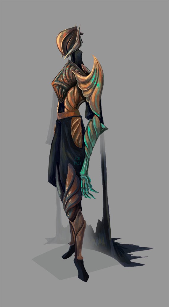 Fullofteeth's tweet image. The Colossus of Yh'ore
All that was known about this ancient relic has been long lost to time. It rests unwakeable in its clearing, and would have continued to do so if the sorcerer Maltreux hadn't stolen its arm, and woken this brilliant knight from its slumber. #oc #knight