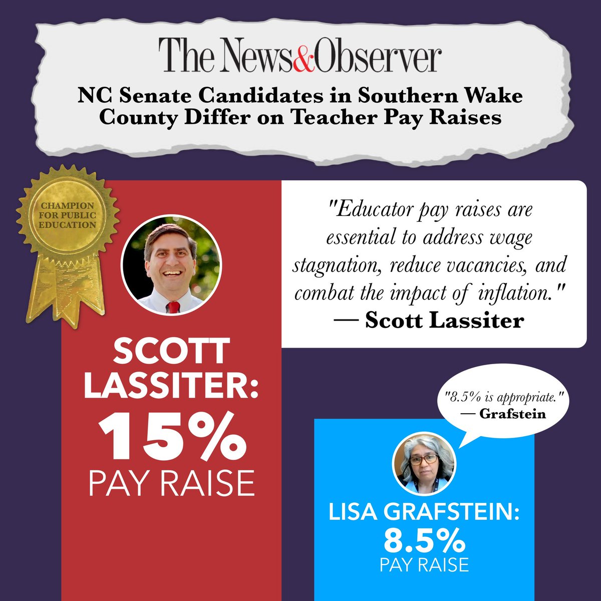 I will fight for substantial educator pay increases &amp;:
◦School Resource Officers
◦High Quality Curriculums
◦Improved Facilities
◦Parent Involvement 
Learn more about my comprehensive plan to improve education in North Carolina at votescottlassiter.com 
#ncpol #nced