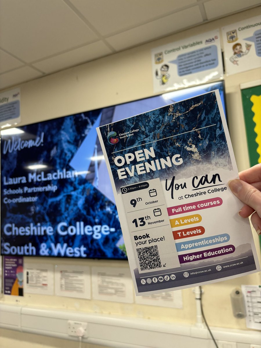 It’s been a busy few weeks for the schools team visiting schools &amp; welcoming hundreds of pupils to the Crewe Campus for the Crewe Pledge Careers Fair yesterday!

Don’t forget to sign up to our first Open Evening on Wednesday 9th October, 5.30-8pm!

ccsw.ac.uk
