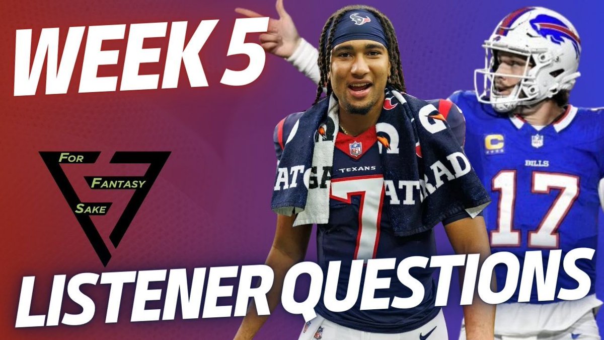 It's Week 5 of the #NFL season. 

We are talking #FantasyFootball from sit/starts to our favorite #DFS lineups and #MoneyLine bets. What are your Week 5 Questions? 

We will answer them on air on Sunday beginning at 10 a.m. CST. 

Tune in live on Sunday: buff.ly/4gQ8qWk