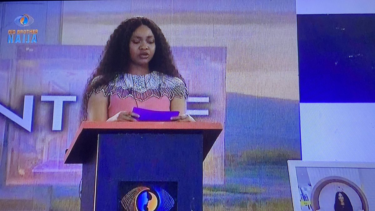 lightianstv's tweet photo. @Victoria_uvo delivering her Final Wager Presentation for the @BBNaija Season
#LightTV #BBNaija https://t.co/w5zUlaBfST