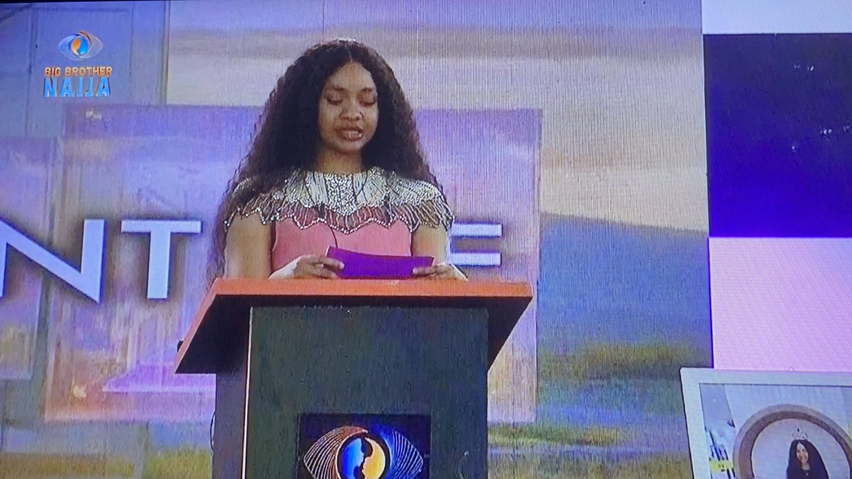 lightianstv's tweet photo. @Victoria_uvo delivering her Final Wager Presentation for the @BBNaija Season
#LightTV #BBNaija https://t.co/w5zUlaBfST