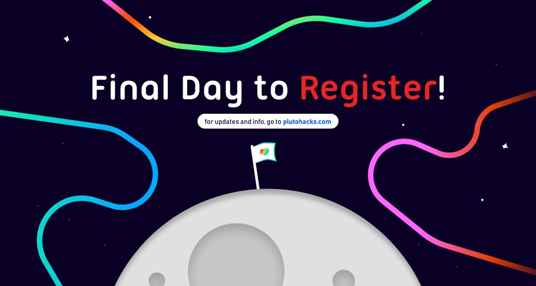 Final day to register! PlutoHacks October 18-19, 2024.
Visit: plutohacks.com

#hackathon #PlutoHacksBC #RiseCodeOvercome #BCProud #innovation