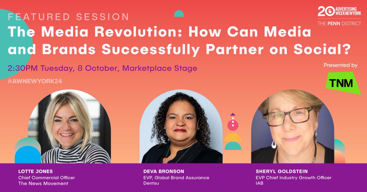 advertisingweek's tweet image. SPOTLIGHT SESSION: With the threat of misinformation, how news brands behave on social is becoming more culturally relevant and creative. Join @thenewsmovement as they unpack how brands can maintain trust in a complex digital ecosystem: bit.ly/3ZMRYA4