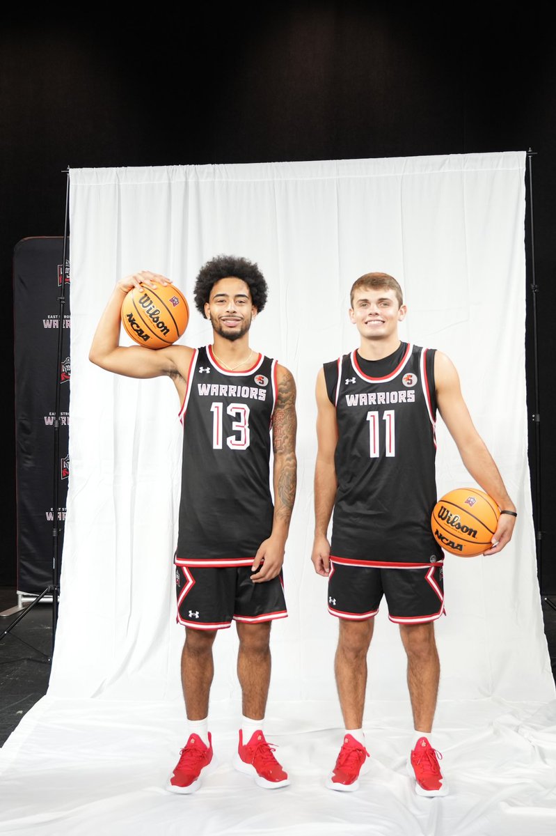 VA Premier alums Evan Morton and Ethan Millirons at media day at D2 power East Stroudsburg!