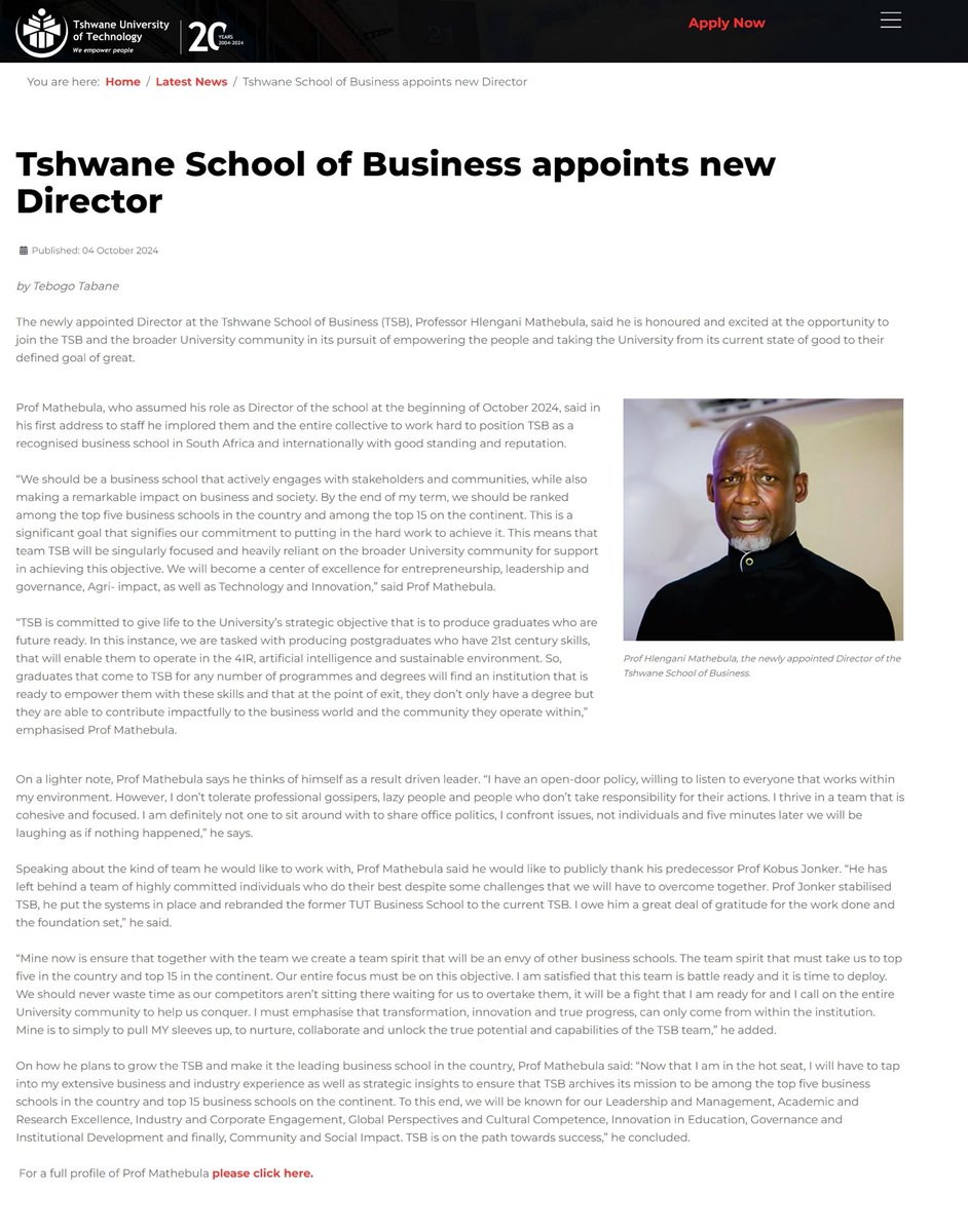 Prof Hlengani Mathebula tweet media