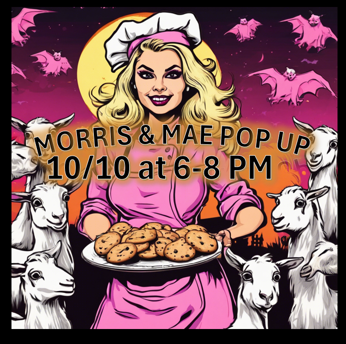 COME TO MORRIS &amp; MAE get my SPOOoooOOOOky Cookies and hang out with Baby Goats!

#Cookies #CookieEvents #almabakinghouse #AlmaBakingHouseCookies #AlmaCookies #HalloweenCookieRecipes #HalloweenCookies