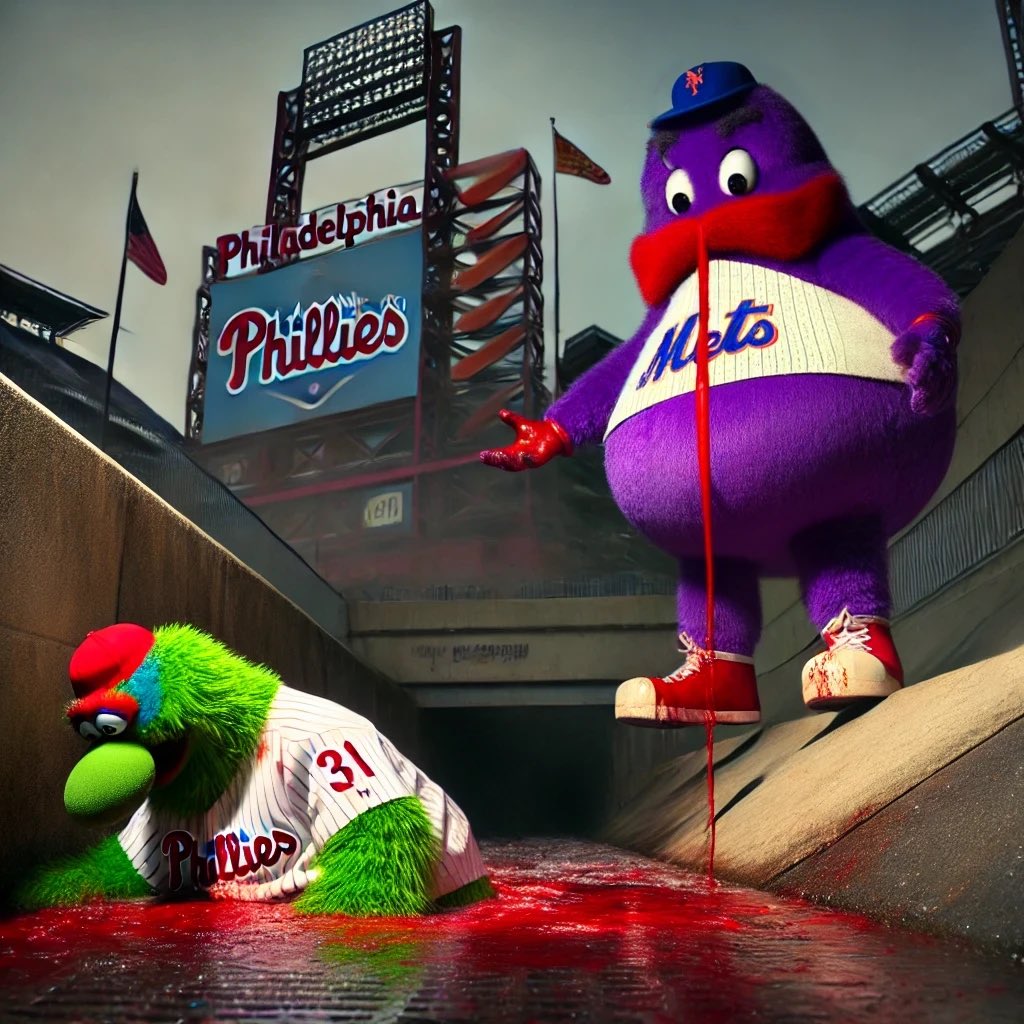 MetsIran's tweet image. تنها خونی که ریخته خواهد شد، خون ماسکوت احمق شما خواهد بود. Grimace خوشحال خواهد شد وقتی که نهر خونی را می‌بیند که به Kensington می‌ریزد، که نقطه اوج شهر فیلادلفیا است.