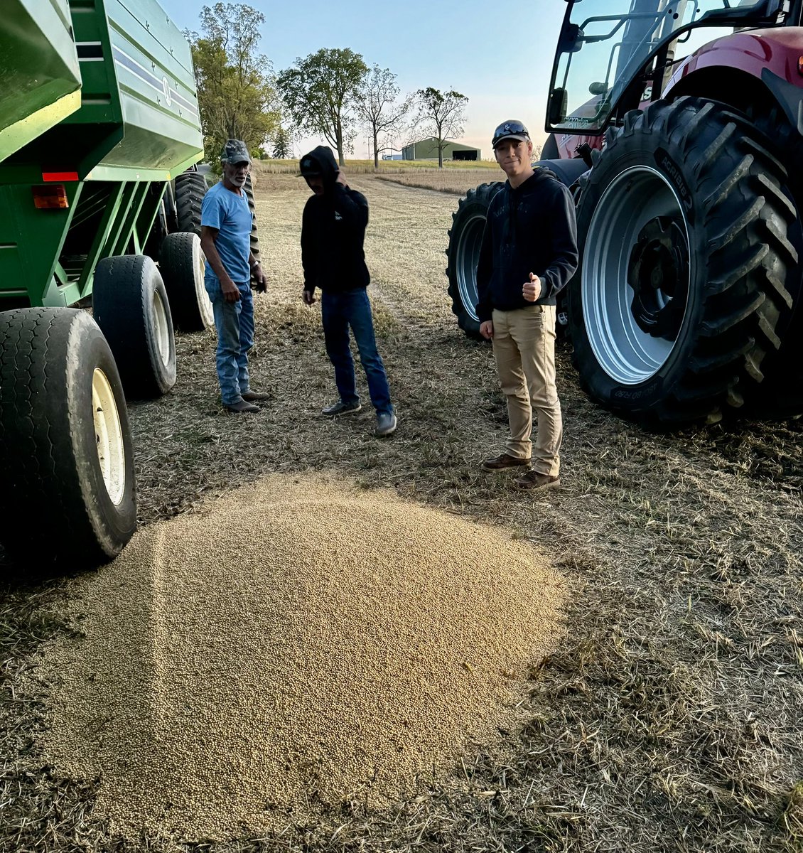 Friday fall fails. First up, Zach at our soybean AMS plot. We won’t give him too much grief as he was just learning how to run the grain cart &amp; today is his birthday. Happy birthday Zach! 🎂 #Harvest #FridayFails #Soybeans