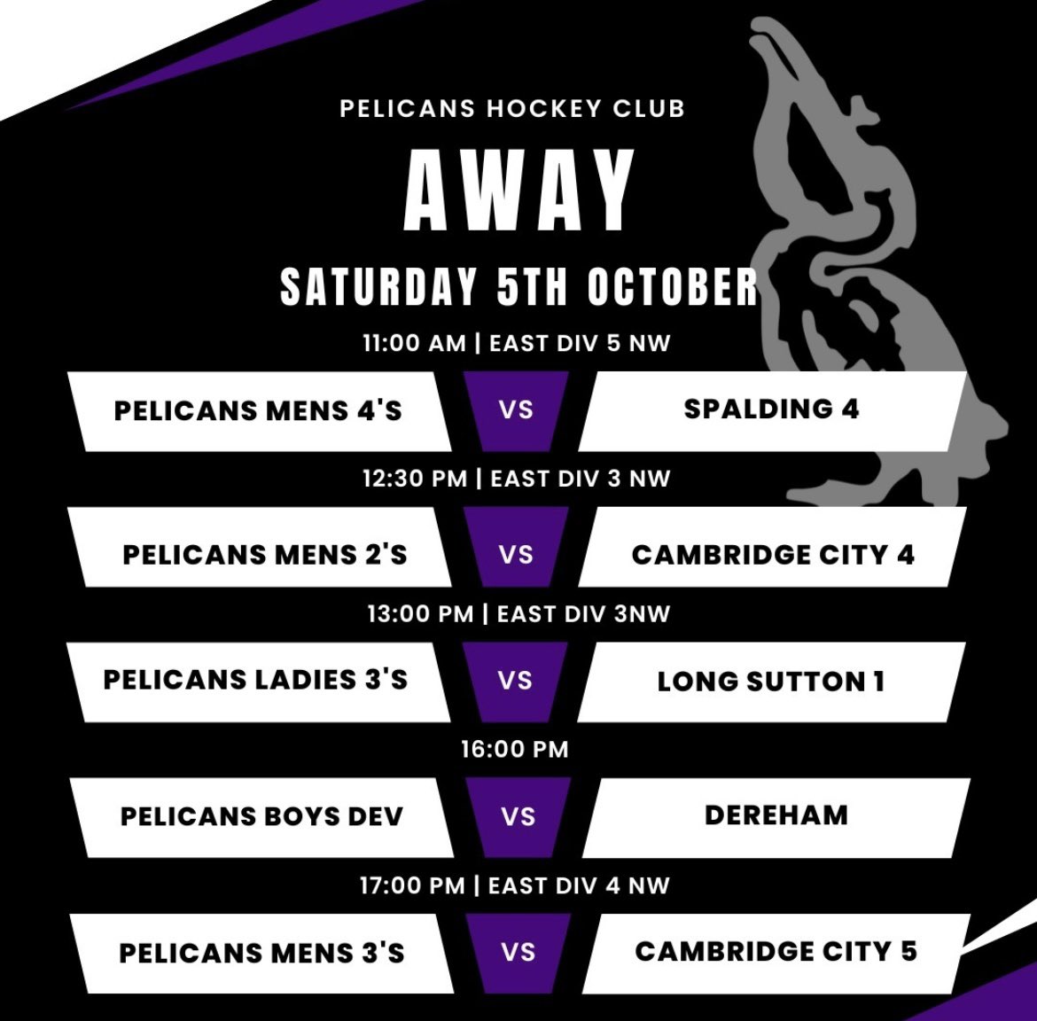 We go again!! Good luck to all our sides taking the field tomorrow!! 
If you’re about, please come and support our home teams 🖤💜