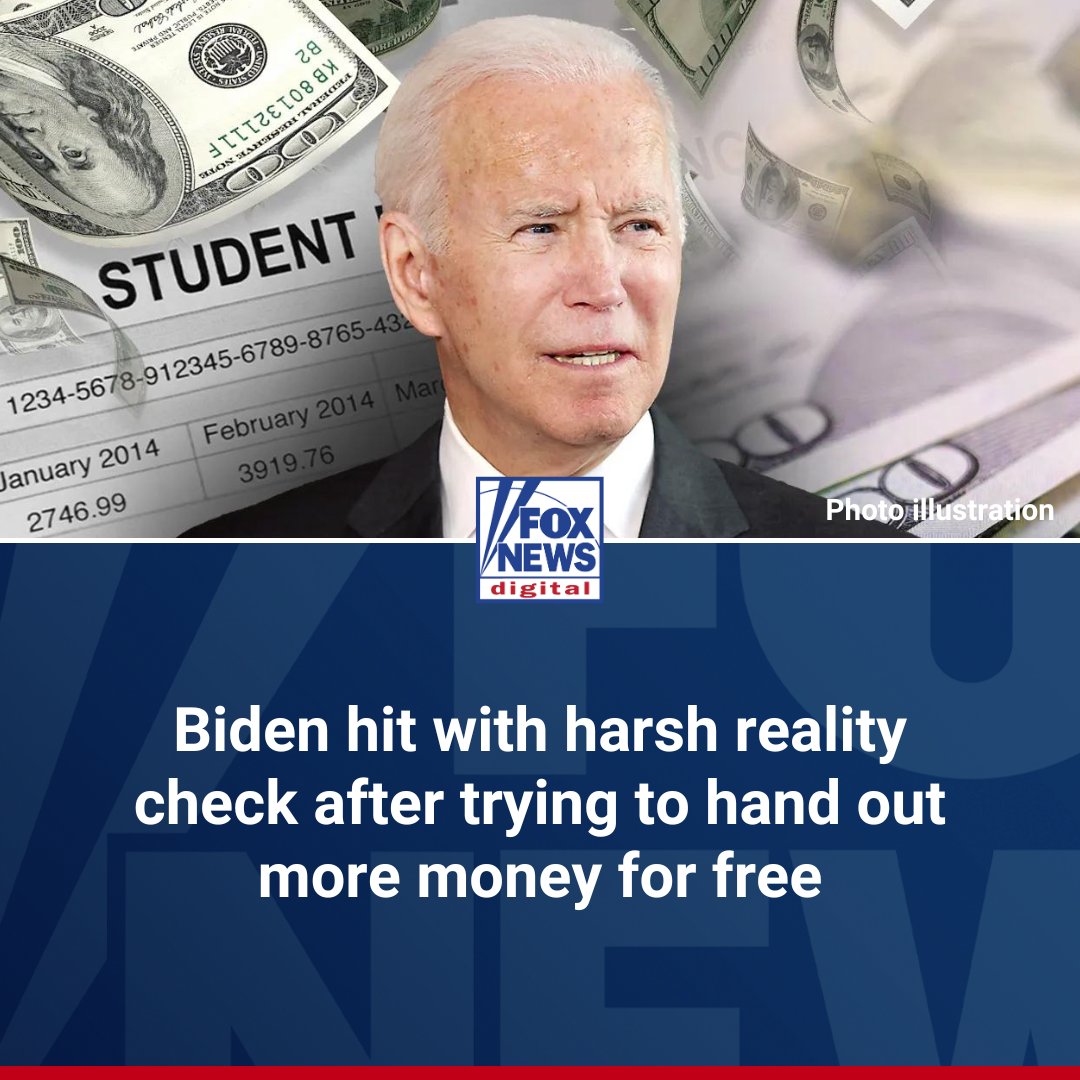 FoxNews's tweet photo. ON YOUR ‘LOAN’: A federal judge temporarily blocked President Biden’s student debt cancellation plan on the heels of another court’s ruling that allowed the plan to move forward. https://t.co/PkBowVXSRc https://t.co/9MEidIlI1y