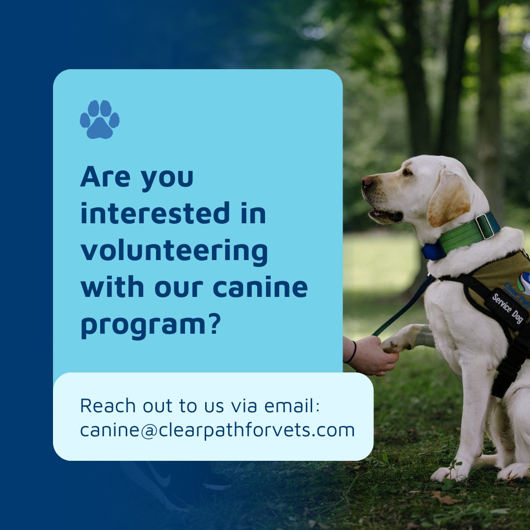 Meet Robin Fish! 🐾 A Puppy Ambassador during the week and Flex Foster on weekends, Robin is a dedicated volunteer with our Canine Program. She loves getting her 'dog fix' and watching each pup’s progress! Learn more about our #CanineProgram: clearpath4vets.com/programs/canin…