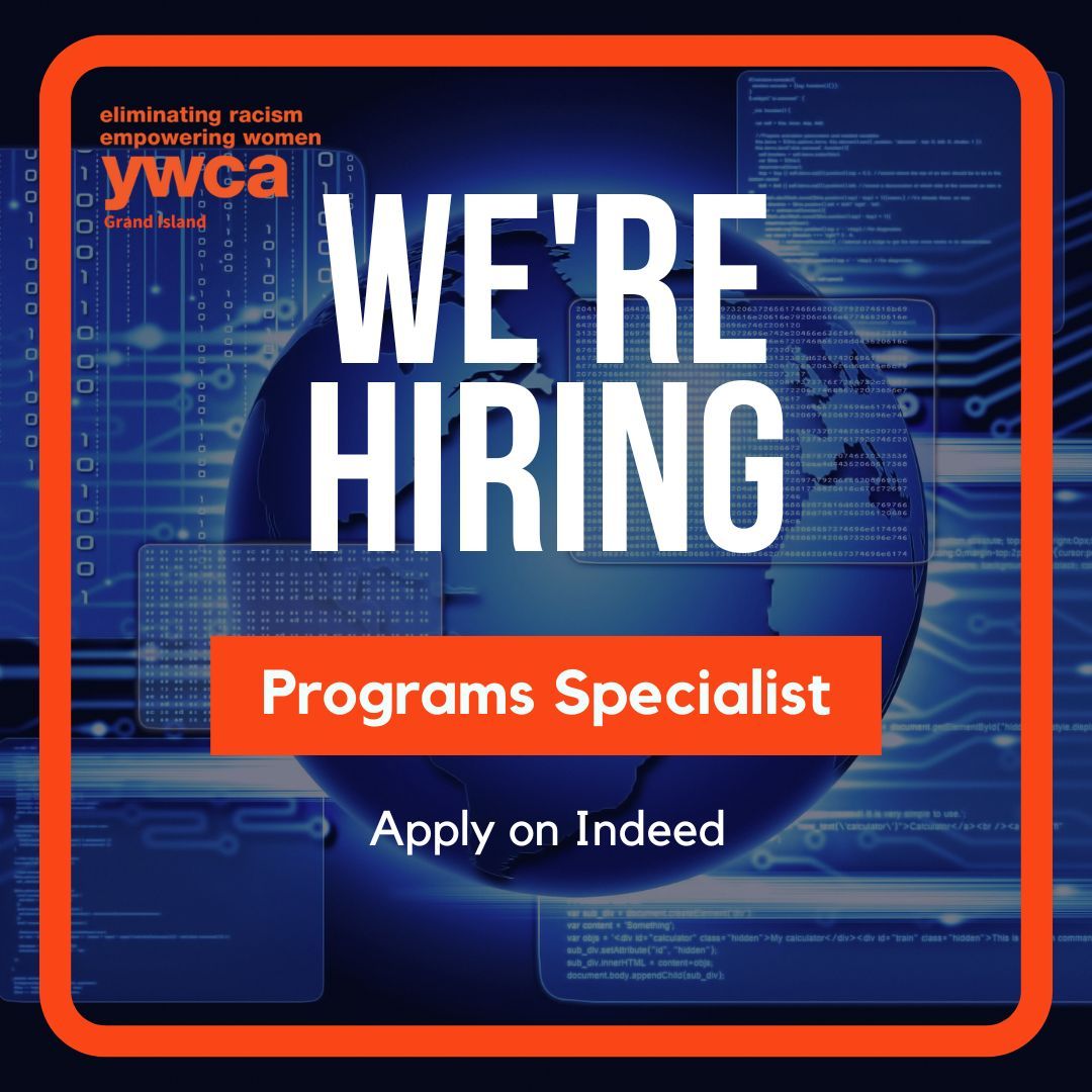 The YWCA Grand Island is looking for a passionate and dedicated Programs Specialist to join our team! If you're ready to make a positive impact and support our mission, we want to hear from you. 🌟

Apply now on Indeed to become part of our dynamic team: buff.ly/4gRwlEG