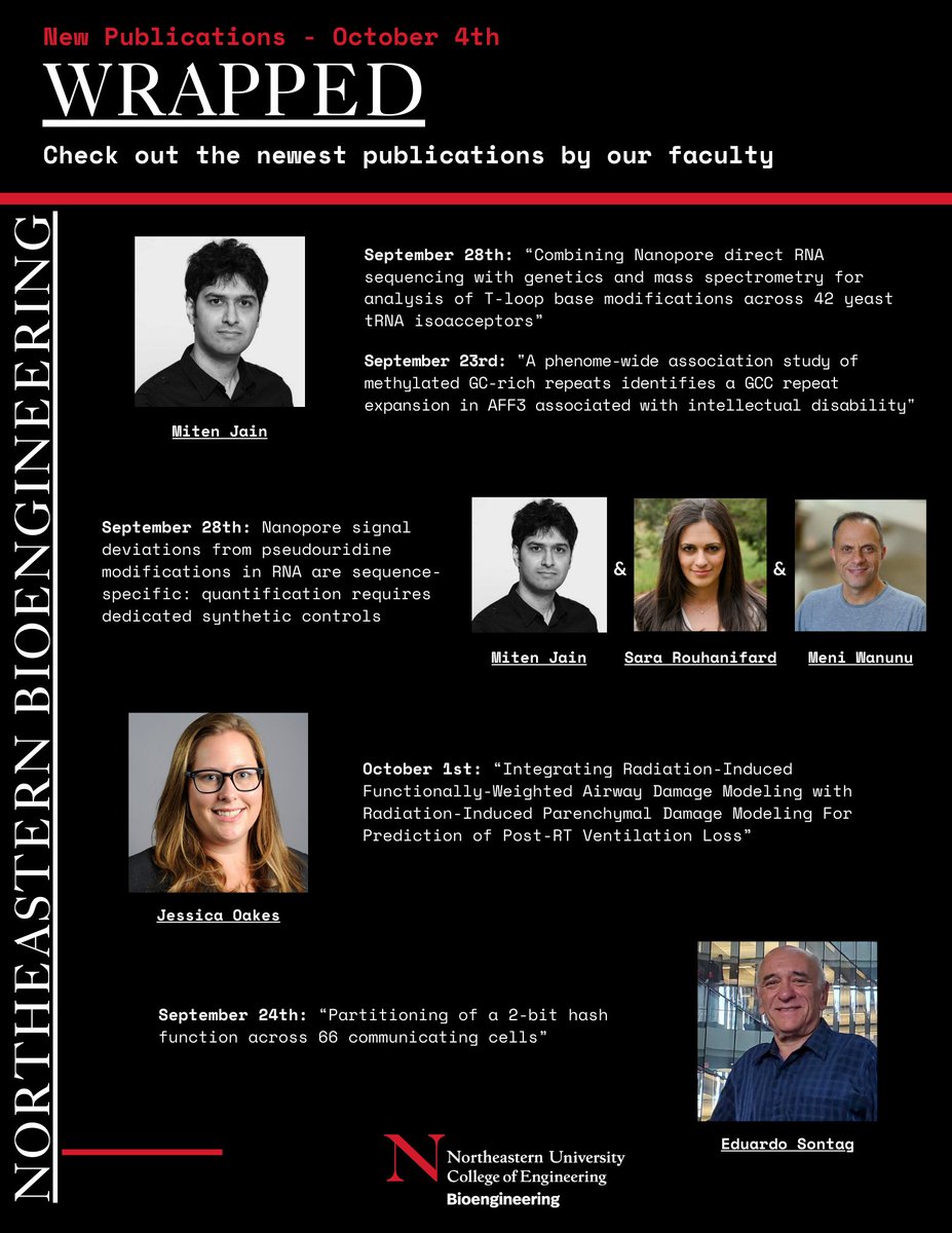 Our faculty members are always keeping busy! Here are some of their recent publications: 

<a href="/mitenjain/">Miten Jain</a> - doi.org/10.1093/nar/gk…
doi.org/10.1038/s41588…
<a href="/SRouhanifard/">Sara Rouhanifard</a> <a href="/mitenjain/">Miten Jain</a> <a href="/WanunuLab/">Wanunu Lab 🇺🇸</a> - doi.org/10.1038/s41598…
Oakes - doi.org/10.1016/j.ijro…
Sontag - doi.org/10.1038/s41589…