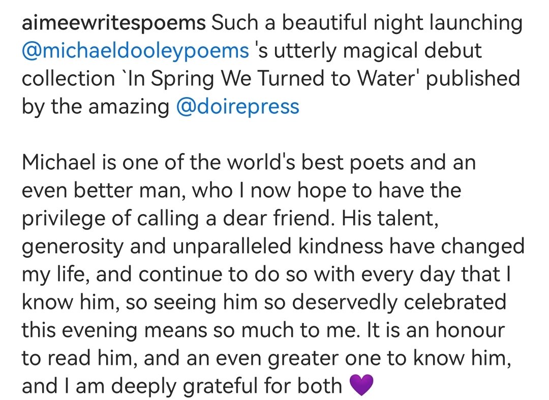 Aimee Godfrey (@aimeegodfrey_) on Twitter photo Too many feelings to fit here after <a href="/mld_lk/">Michael Dooley</a> 's gorgeous launch. Read below if you're so inclined 💜 Too many feelings to fit here after <a href="/mld_lk/">Michael Dooley</a> 's gorgeous launch. Read below if you're so inclined 💜