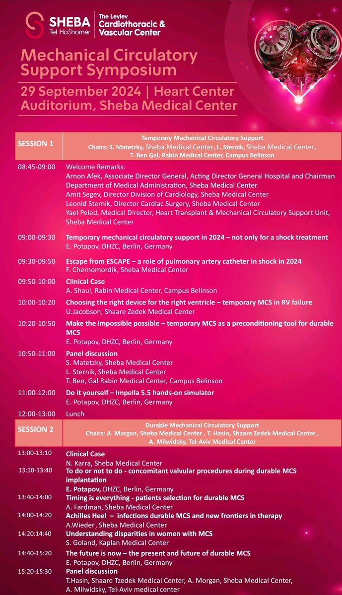 Despite the war, rockets and incessant alarms, we held earlier this week the first #MCS summit at <a href="/sheba_medical/">Sheba Medical Center</a>. Thank you @EvgenijPotapov and all colleagues that joined us at this meeting. Thanks to <a href="/jjmt_heartrecov/">Johnson & Johnson MedTech | Heart Recovery</a> for providing #impella simulator. <a href="/AbbottGlobal/">Abbott</a> <a href="/fercherno/">FerCherno</a>