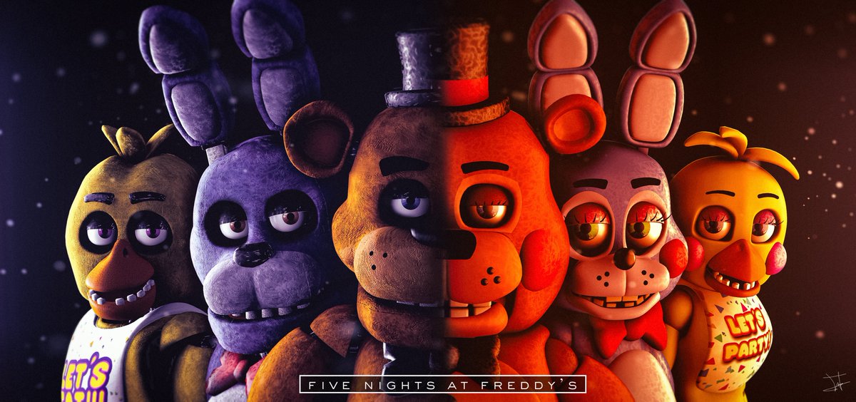 SfmToothless's tweet image. FNaF OG poster remake #FNAF #fnafart #FiveNightsAtFreeddys