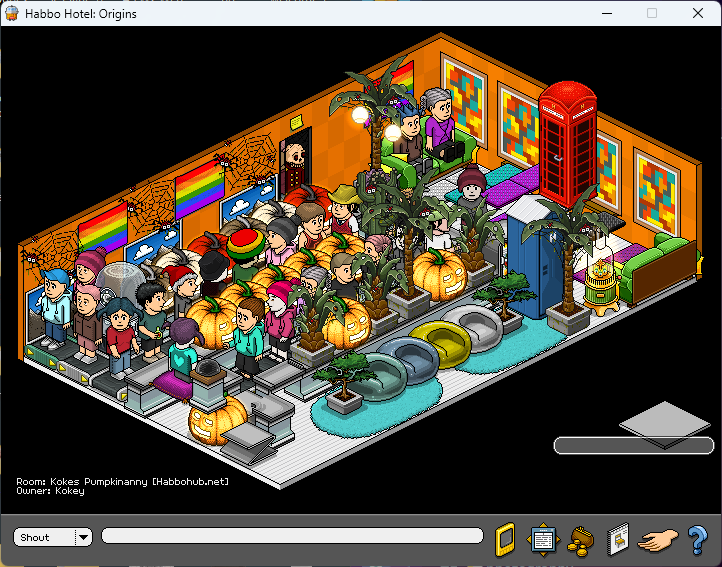 Thank you to everyone who came down to <a href="/KokeyHabbo/">Kokey (Kokes)</a>'s room on #HabboOrigins 🎉

Well done to everyone who won the new FF Pumpkins!🎃

#HabboHotelOrigins #HabboOrigins #Habbo