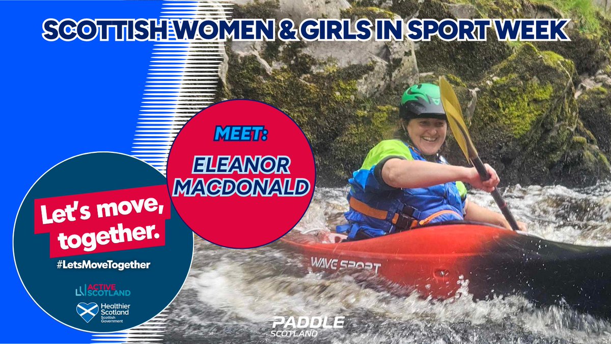 Scottish Women &amp; Girls in Sport Week
Meet: Eleanor MacDonald
Role: #Inverness Canoe Club volunteer
"Seeing the time &amp; energy being dedicated by others to welcome people to the sport inspired me to get involved. I started helping with kit hire then coaching basics."
#SheCanSheWill