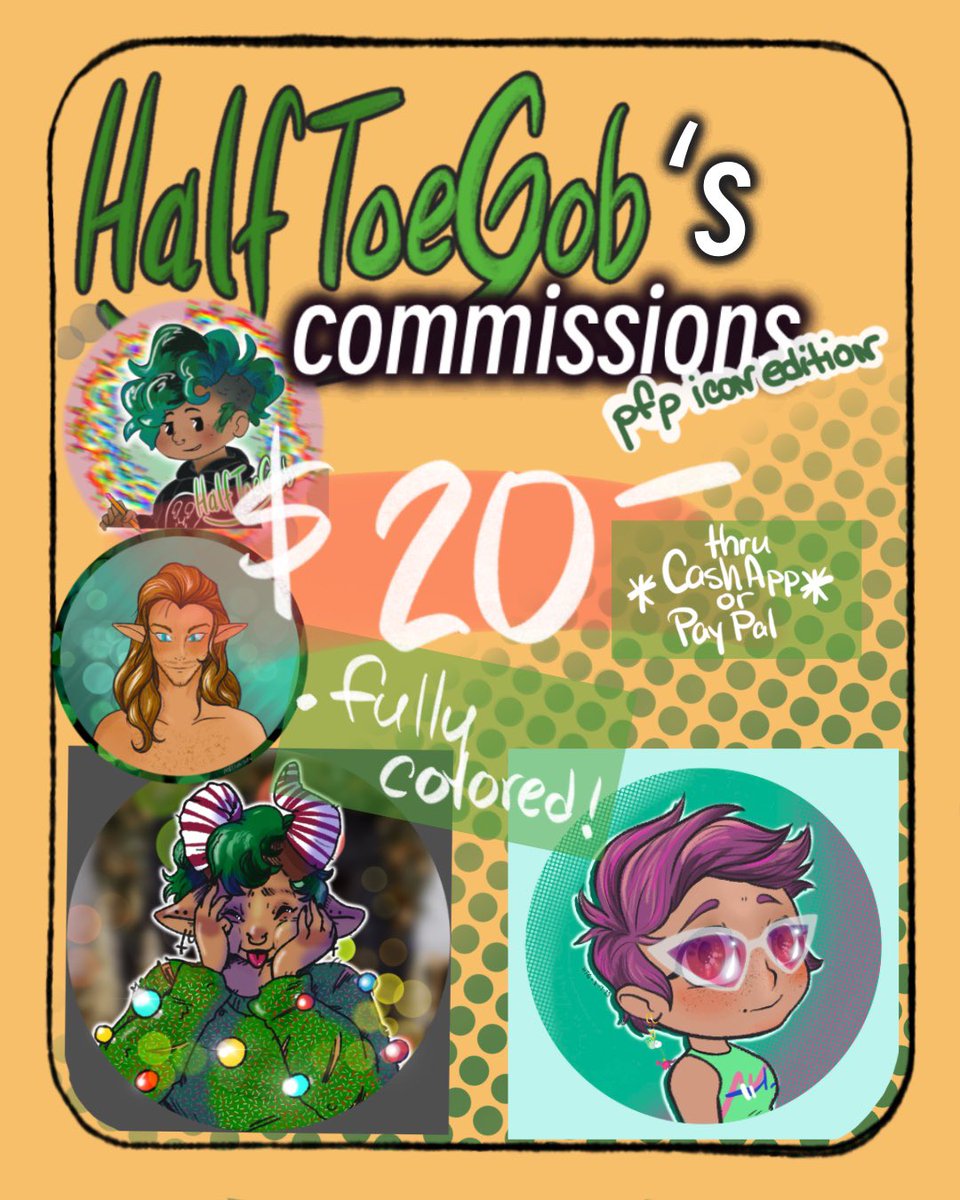 HalfToeArts's tweet image. ✨My profile pic icon commissions are open!✨
🎨$20 for a fully colored icon of either you, a friend or a character of your choice.
📩 DM for inquiries.

Twitter/X, Facebook + Insta @ HalfToeArts 

#pfp #newpfp #pfpicon #digitalarts #commissionart #commissionopen