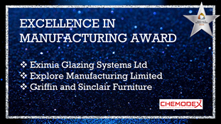 North Notts B C (@northnottsbc) on Twitter photo The Excellence in Manufacturing Award is next, sponsored <a href="/ChemodexLimited/">Chemodex Ltd</a>.
Your finalists are:
<a href="/EximiaGS/">Eximia Glazing Systems</a>
Explore Manufacturing Limited <a href="/Laing_ORourke/">Laing O'Rourke</a>
<a href="/gands_furniture/">Griffin and Sinclair</a>
#NNBizAwards #Finalists The Excellence in Manufacturing Award is next, sponsored <a href="/ChemodexLimited/">Chemodex Ltd</a>.
Your finalists are:
<a href="/EximiaGS/">Eximia Glazing Systems</a>
Explore Manufacturing Limited <a href="/Laing_ORourke/">Laing O'Rourke</a>
<a href="/gands_furniture/">Griffin and Sinclair</a>
#NNBizAwards #Finalists