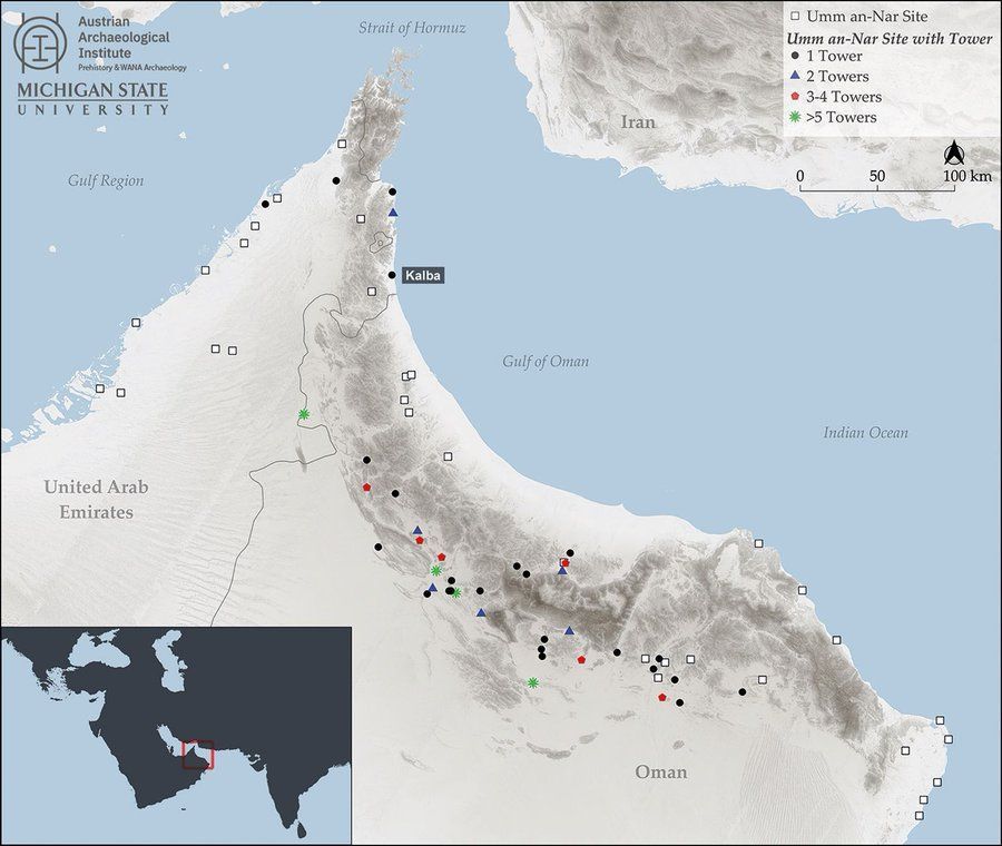 Prehistoric maritime trade routes in the Gulf of Oman.
Artefacts from Early Bronze Age Kalba show influence from both Mesopotamia and the Indus Valley, indicating exchange across the Gulf as early as 4500 years ago.

🆓 buff.ly/3SxOXPC