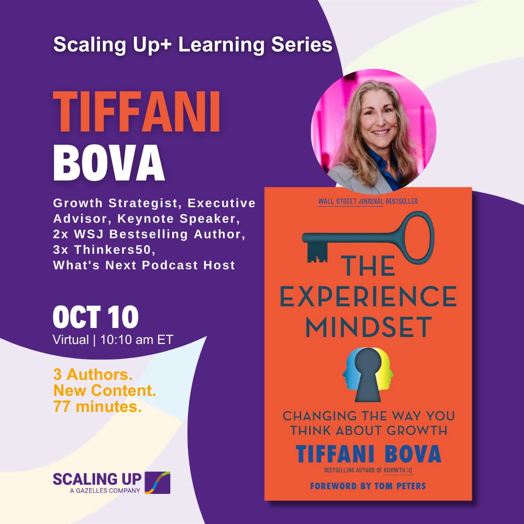 Verne Harnish (@agilescaleup) on Twitter photo Join us on our #ScalingUp+ Virtual Learning Series on Oct 10 at 10:10 am ET.
Register for FREE and get sessions replay you can share with your team 🎯scalingup.com/learning-serie…
Don't miss the chance to learn from one of our esteemed Author-Speaker <a href="/Tiffani_Bova/">Tiffani Bova</a> Join us on our #ScalingUp+ Virtual Learning Series on Oct 10 at 10:10 am ET.
Register for FREE and get sessions replay you can share with your team 🎯scalingup.com/learning-serie…
Don't miss the chance to learn from one of our esteemed Author-Speaker <a href="/Tiffani_Bova/">Tiffani Bova</a>