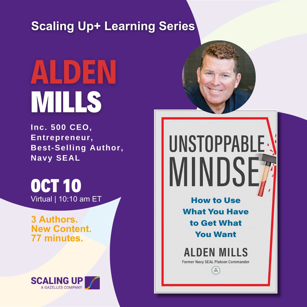 Verne Harnish (@agilescaleup) on Twitter photo Join us on our #ScalingUp+ Virtual Learning Series on Oct 10, 10:10 am – 11:46 am ET. Register for FREE and get sessions replay you can share with your team 🎯scalingup.com/learning-serie…
3 Authors. New Content. 77 minutes.
Learn from one of our esteemed Author-Speaker <a href="/aldenmills/">Alden Mills</a> Join us on our #ScalingUp+ Virtual Learning Series on Oct 10, 10:10 am – 11:46 am ET. Register for FREE and get sessions replay you can share with your team 🎯scalingup.com/learning-serie…
3 Authors. New Content. 77 minutes.
Learn from one of our esteemed Author-Speaker <a href="/aldenmills/">Alden Mills</a>