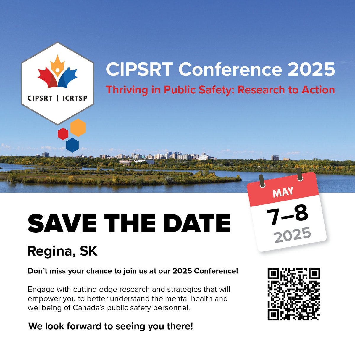 𝐒𝐀𝐕𝐄 𝐓𝐇𝐄 𝐃𝐀𝐓𝐄!
𝐌𝐚𝐲 𝟕-𝟖, 𝟐𝟎𝟐𝟓

You are invited to CIPSRT Conference 2025!
Our conference is focused on public safety personnel, their leadership, and researchers in the field.  Attendees will be equipped with the latest tools and information to support their