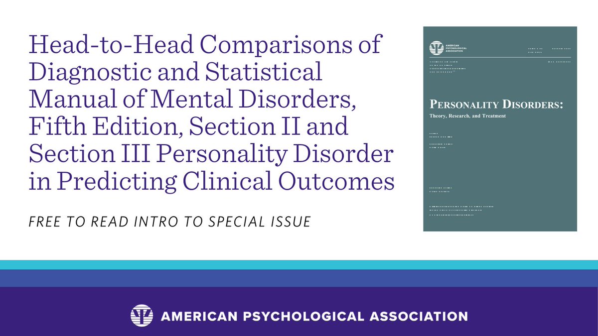 Sharp &amp; @JMill_er hope the articles contained in the recent special issue of Personality Disorders: Theory, Research, and Treatment move us closer to recognizing the Alt. Model for Personality Disorders in the main section of the DSM-5 bit.ly/3XOuqJI