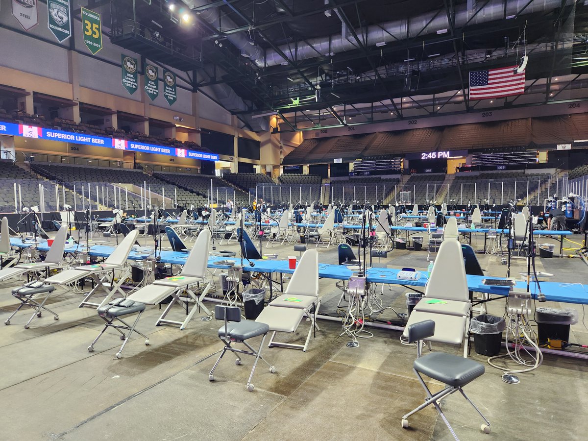 cwsuter's tweet photo. Our team installed 80 dentist chairs and 3 prep sinks for the IMOM event happening today and tomorrow. They will giving away dental care to around 3500 people! 

https://t.co/DH5j4ygzrl https://t.co/kslIp2OVMn