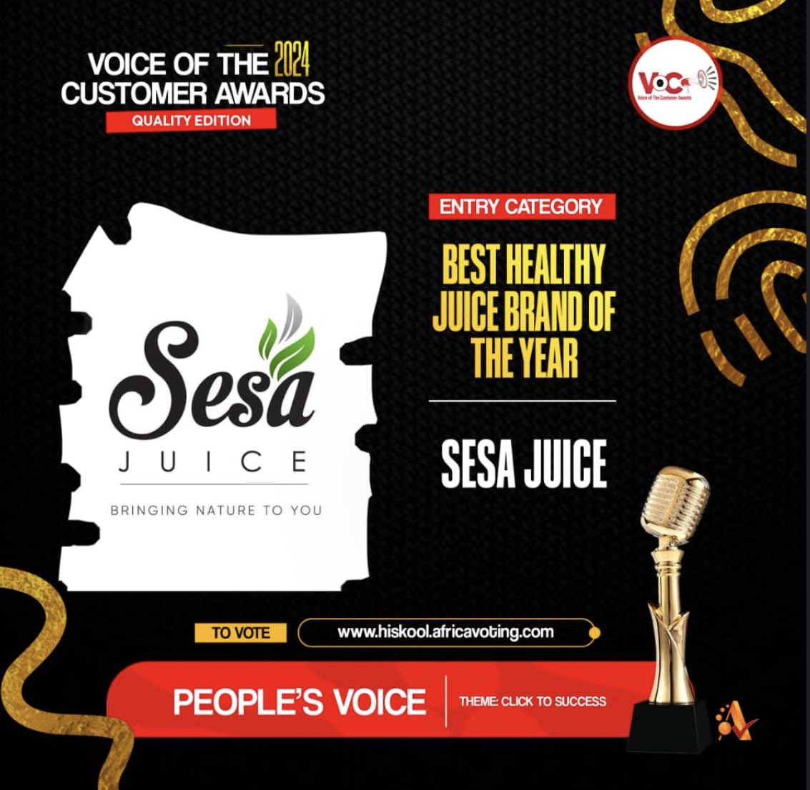 SESA JUICE🍹 0759993646 (@sesajuice) on Twitter photo We are kindly asking for your votes please 🙏
Best Healthy Juice Brand Of The Year | SESA JUICE hiskool.africavoting.com/project/contes… We are kindly asking for your votes please 🙏
Best Healthy Juice Brand Of The Year | SESA JUICE hiskool.africavoting.com/project/contes…