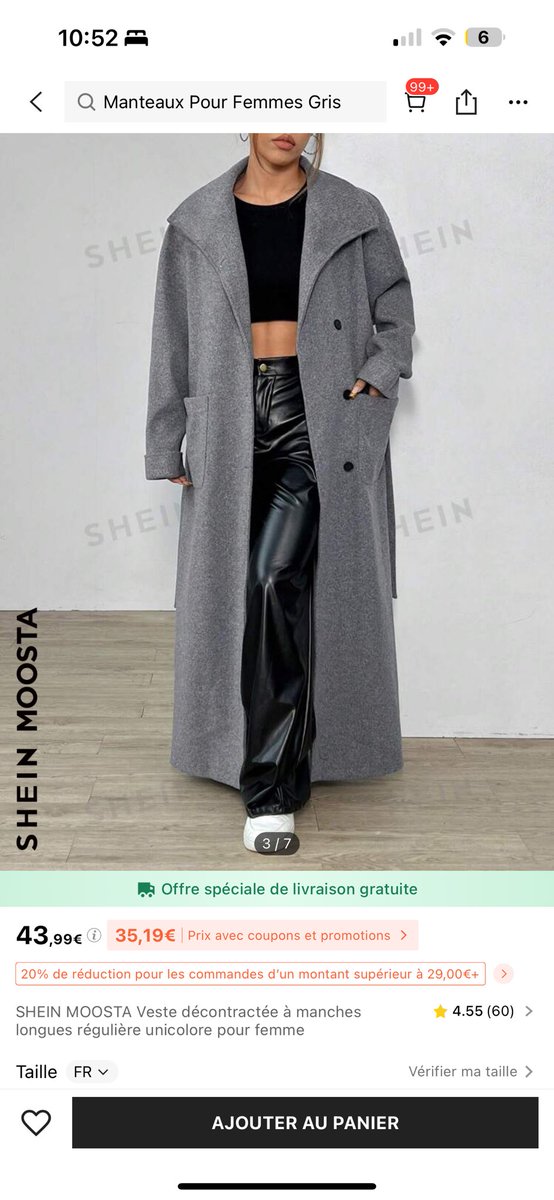 Donna_pcn's tweet photo. @ooumsgh Shein 

26659522 (manteau long oversize) 

41161512 (manteau gris) 

40265659 (trench) 

11693277 (manteau court) https://t.co/WDTuPp97Vt