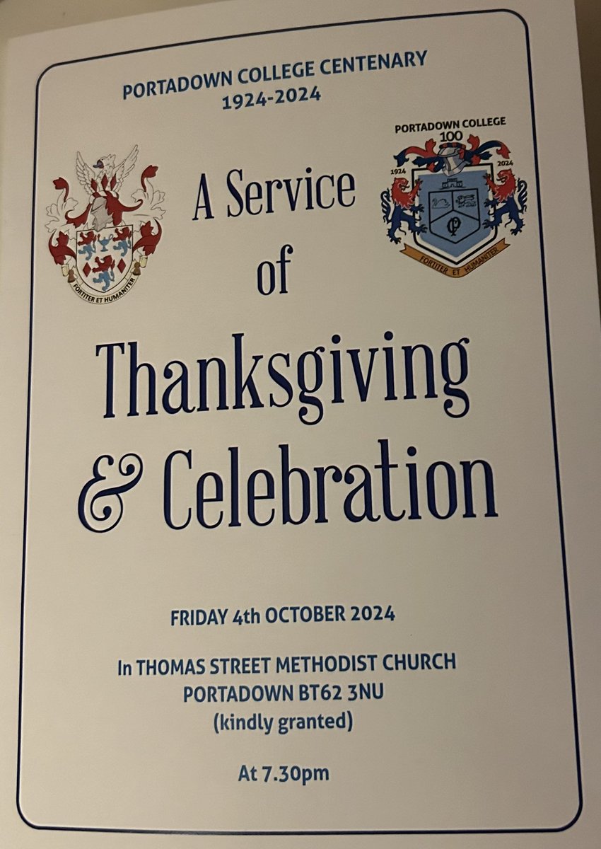 BeattieDoug's tweet photo. A genuine pleasure to attend @pcportadown centenary service of Thanksgiving and Celebration.

Wonderful singing from the school choir and past pupils. Also some fantastic reflection from past principles, teachers and pupils. https://t.co/ivKcCuzGvw