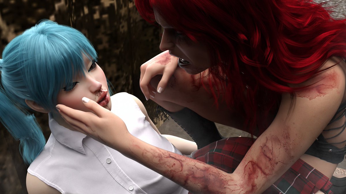 Madrawr_'s tweet photo. Savannah has her next victom! #halloween #visualnovel #ComingSoon https://t.co/U8GOIg4bqN