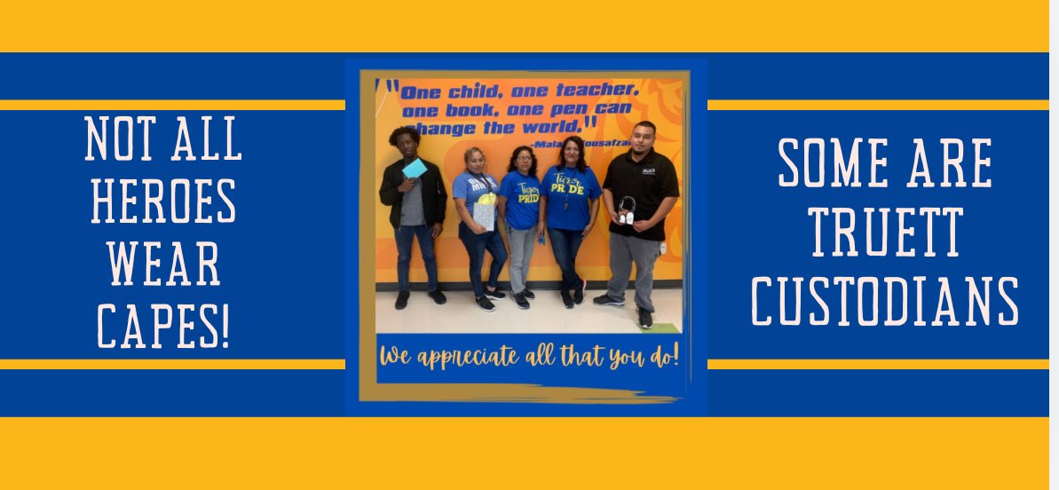 Padilla_AA's tweet photo. Celebrating our custodians all week long! Our campus SPARKLES ✨ because of you! Thank you for all that you do! 💙🐯 @GWTruett @REHdz79 https://t.co/1m5sr6Ra4v