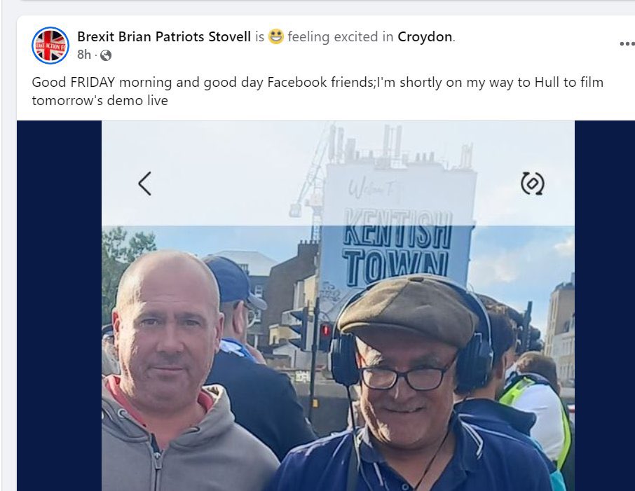 <a href="/kickoutbnp/">Kickout</a> <a href="/afahull/">Hull Antifascist Action</a> John Francis, leader of Hull’s ‘stop the boats’ group of fascists, is ex BNP &amp; EDL. One of his deputies, Leslie Salter, an admin of Francis’ group, still shows off his swastika tattoo in public. 

I see Brian Stovell is returning to #Hull tomorrow too as chief agitator.