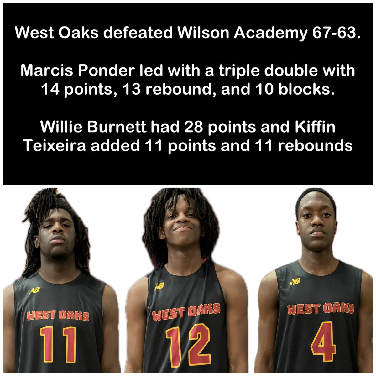 2026 Marcis Ponder’s triple double &amp; 2026 Willie Burnett’s 28 points leads West Oaks in the Grind Session.
