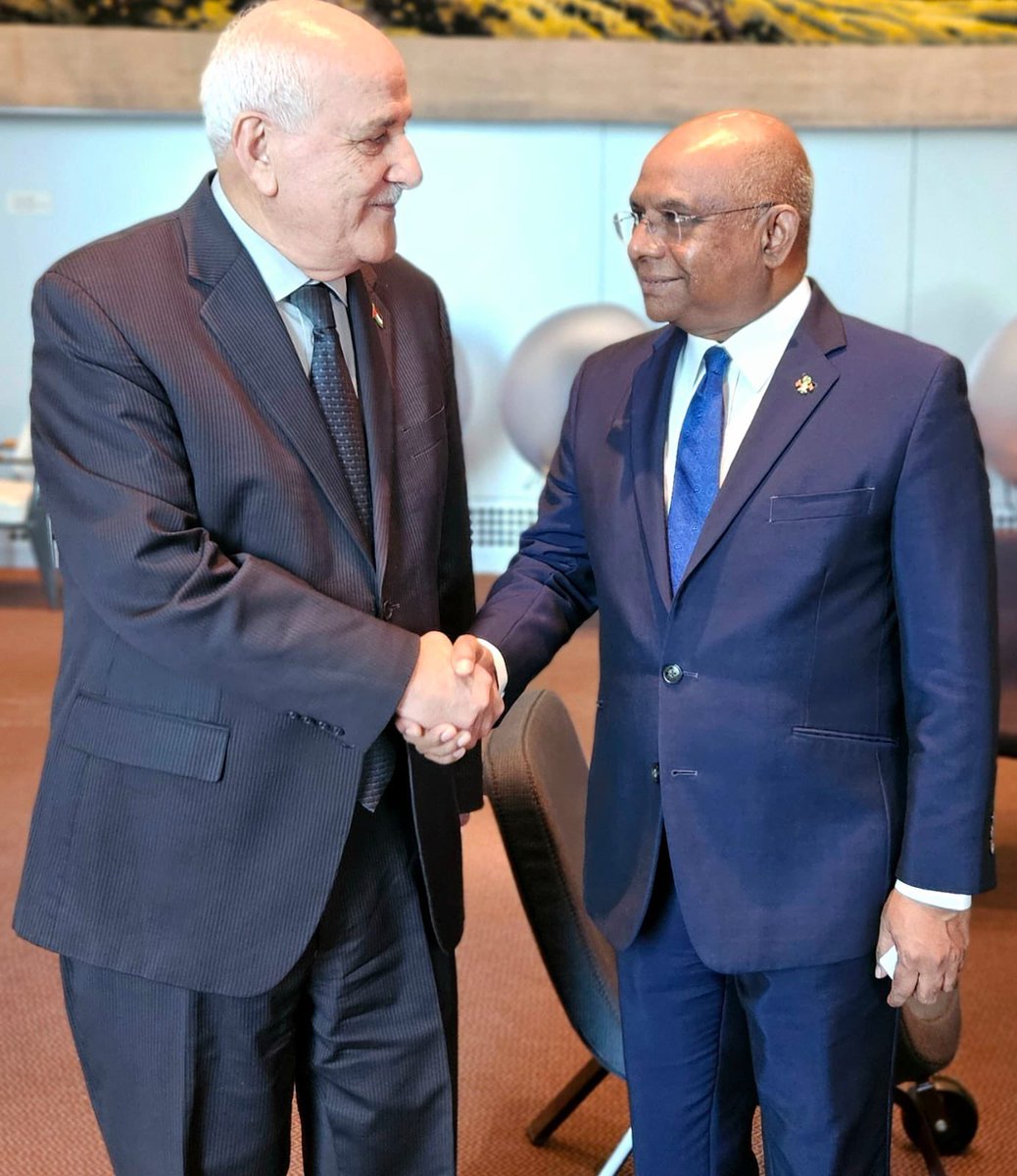 Had an insightful and heartfelt discussion with my brother, H.E. Riyad Mansour, Ambassador of Palestine to the UN. We stand united in supporting a sovereign, independent Palestinian state based on the pre-1967 borders, with East Jerusalem as its rightful capital. It is also a
